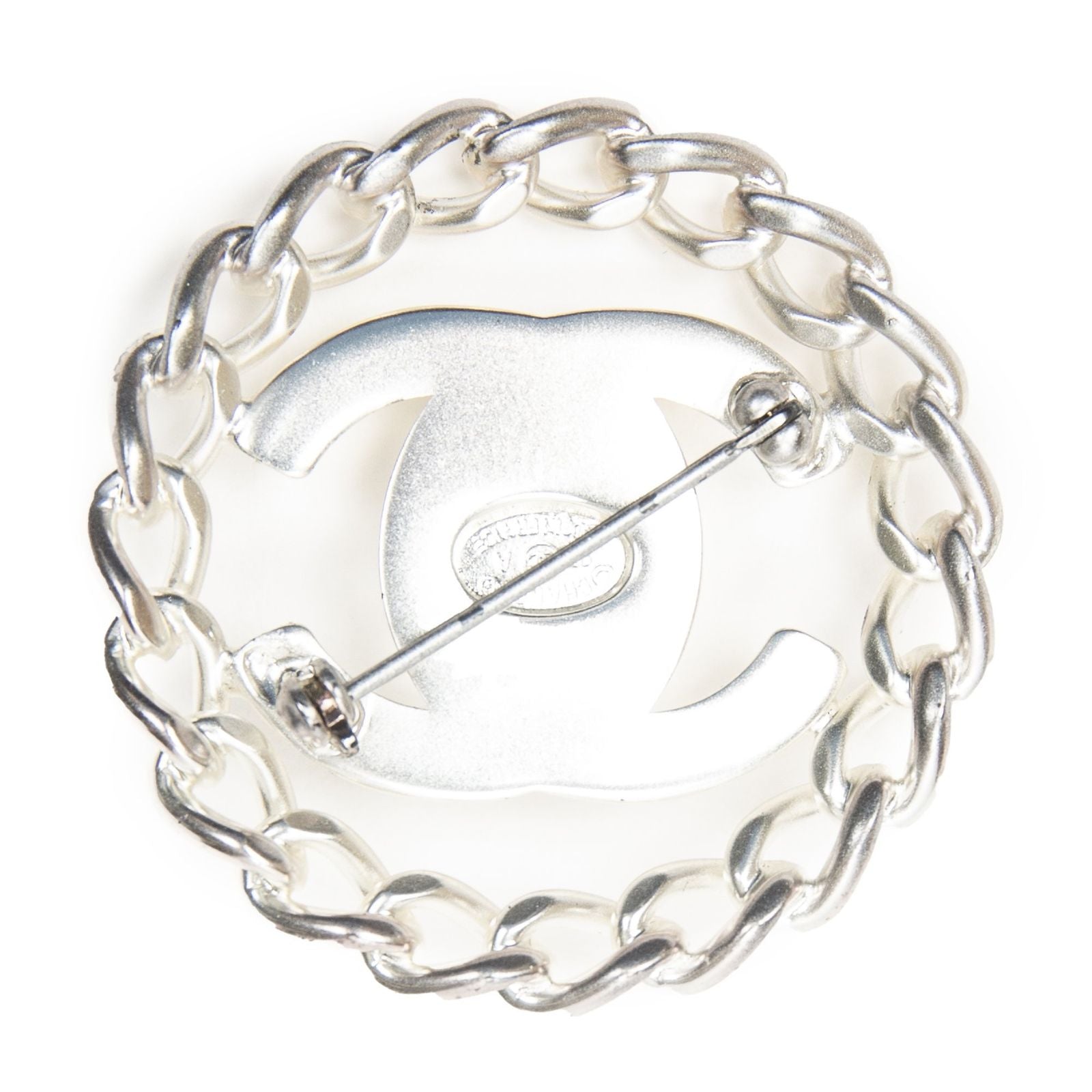 Chanel CC Turnlock Motif Brooch Silver Plating — view 3