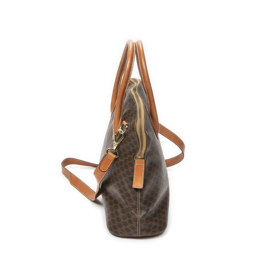 Celine Vintage Large Dome Tote Brown Macadam Canvas — view 4
