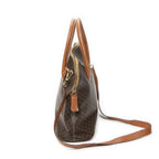 Celine Vintage Large Dome Tote Brown Macadam Canvas — view 3