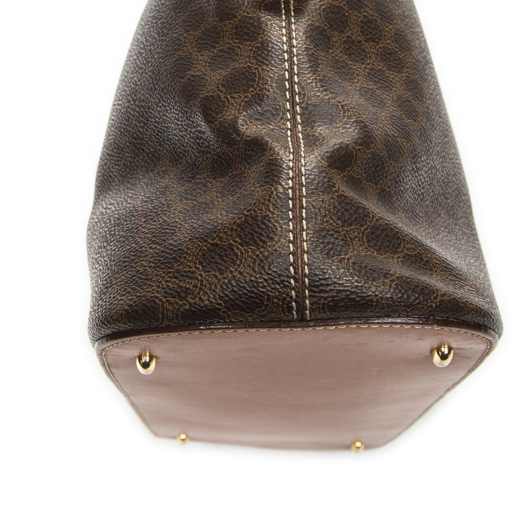 Celine Vintage Large Dome Tote Brown Macadam Canvas — view 8