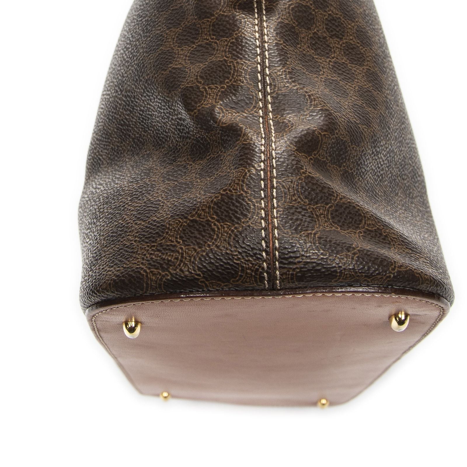 Celine Vintage Large Dome Tote Brown Macadam Canvas — view 8