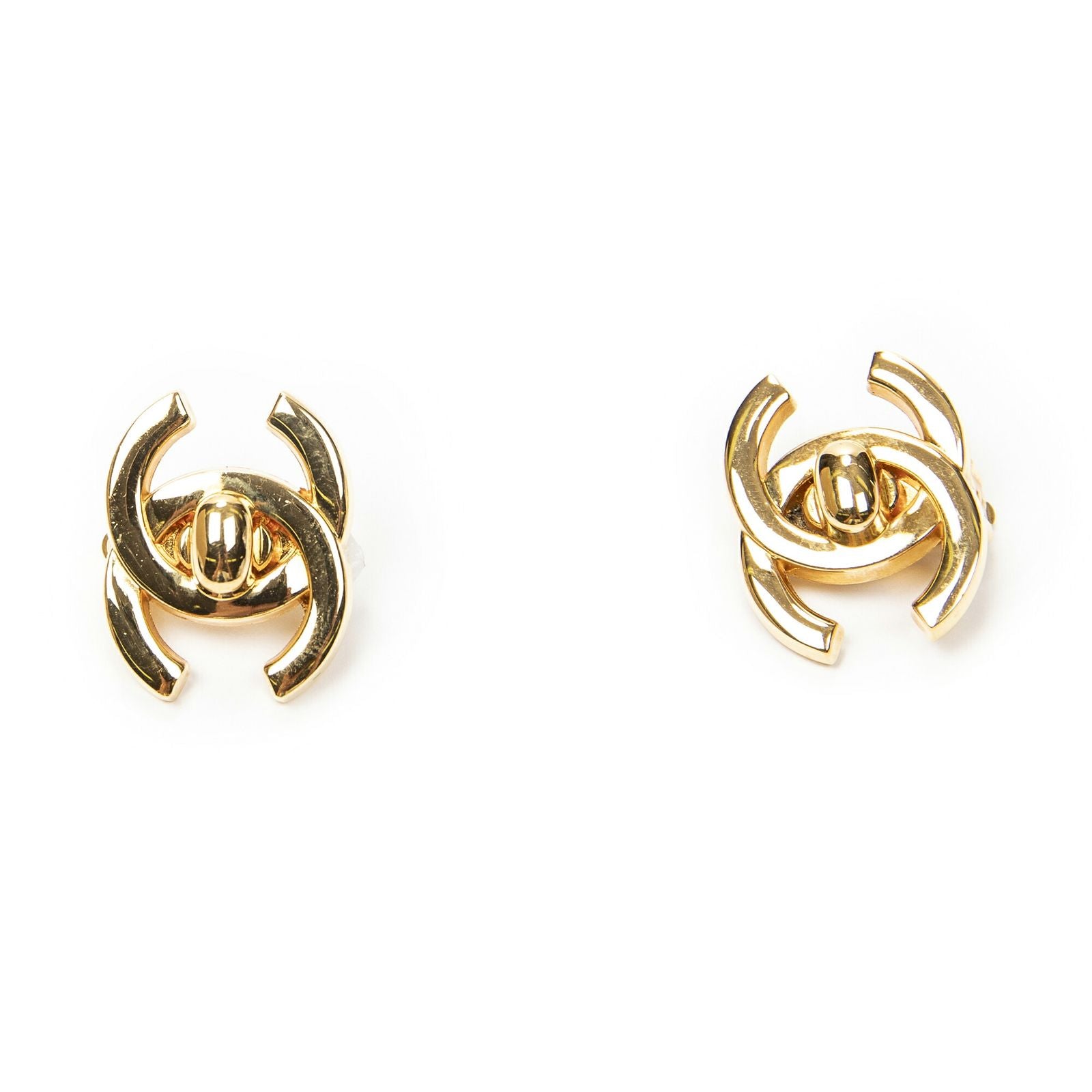 Chanel CC Turnlock Motif Clip on Earrings