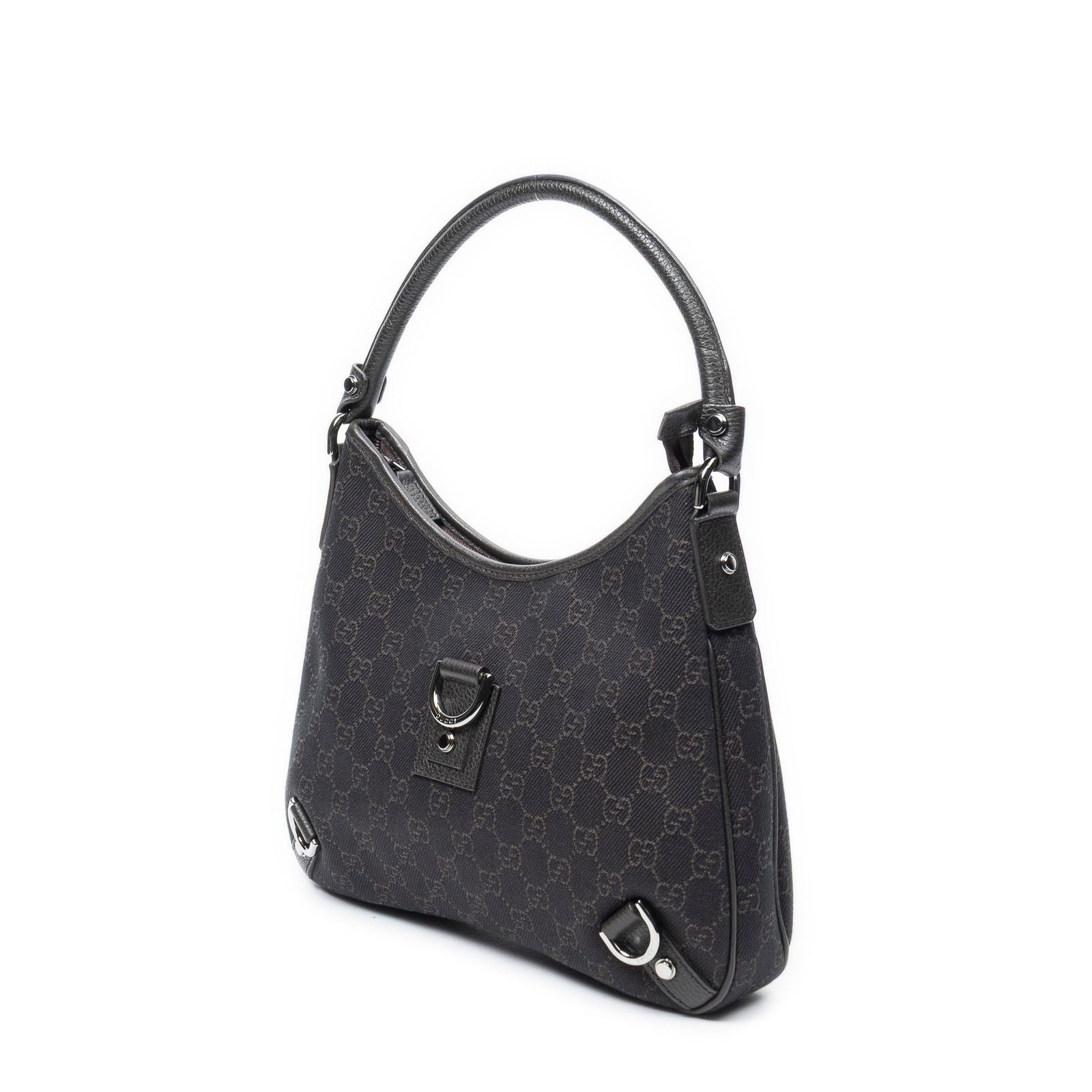 Gucci Abbey D Ring Brown GG Denim Canvas — view 2