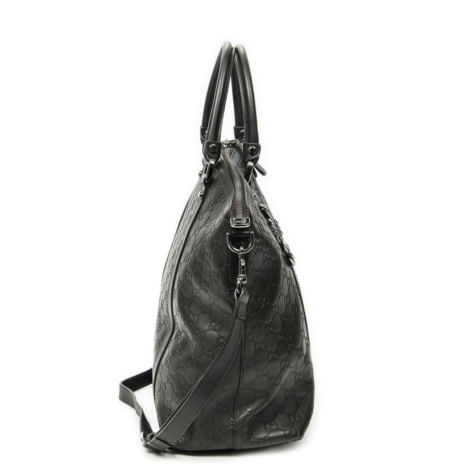 Gucci Large GG Charm Dome Satchel Brown — view 4