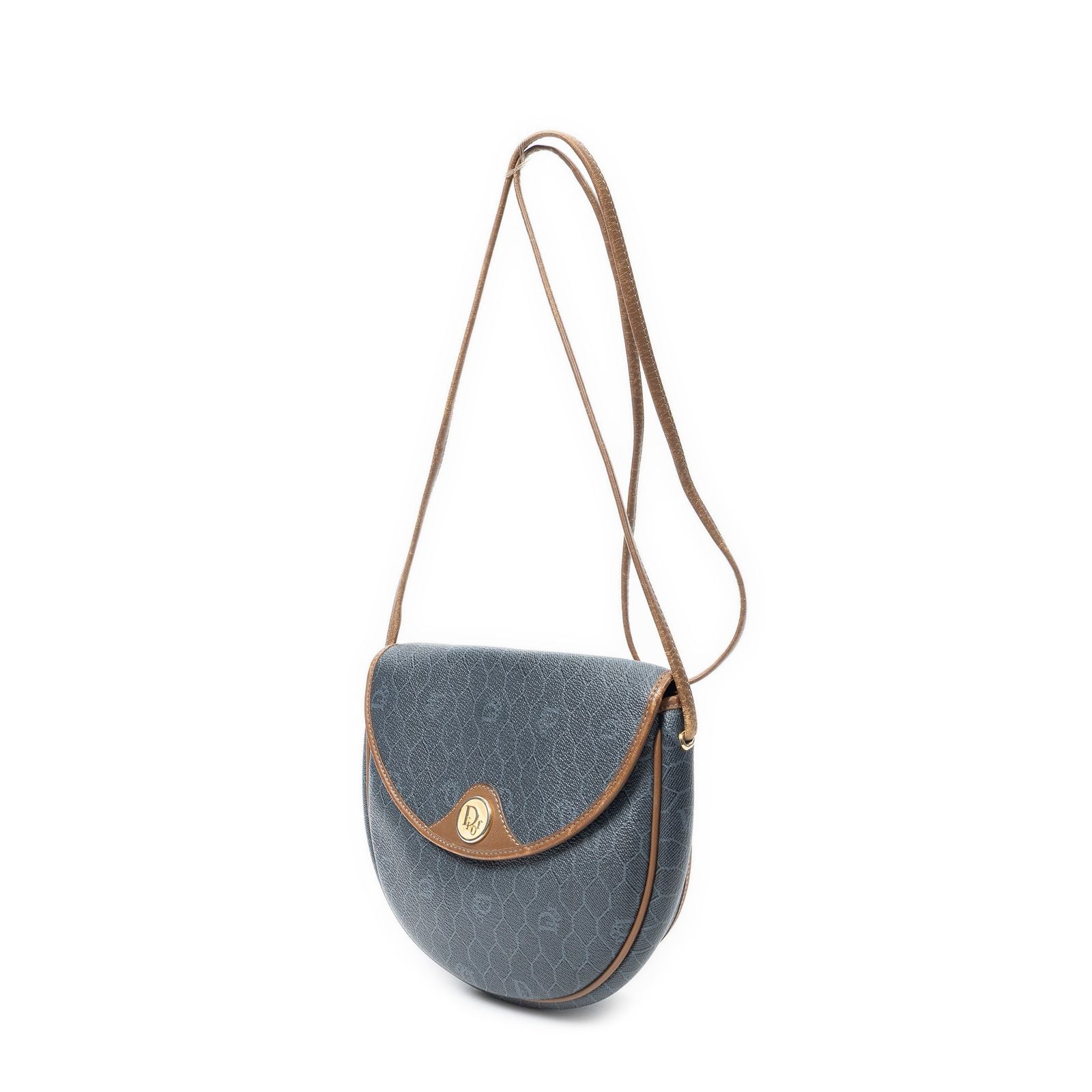 Dior Vintage Flap Cross Gray Brown Canvas — view 2
