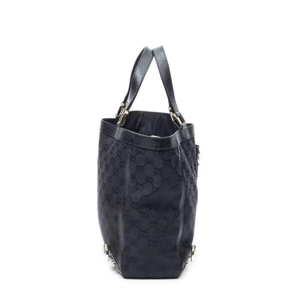Gucci Small Abbey D Ring Tote Black GG Canvas — view 4