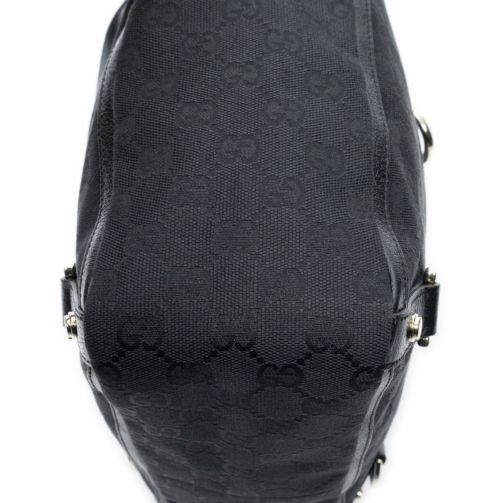Gucci Small Abbey D Ring Tote Black GG Canvas — view 8