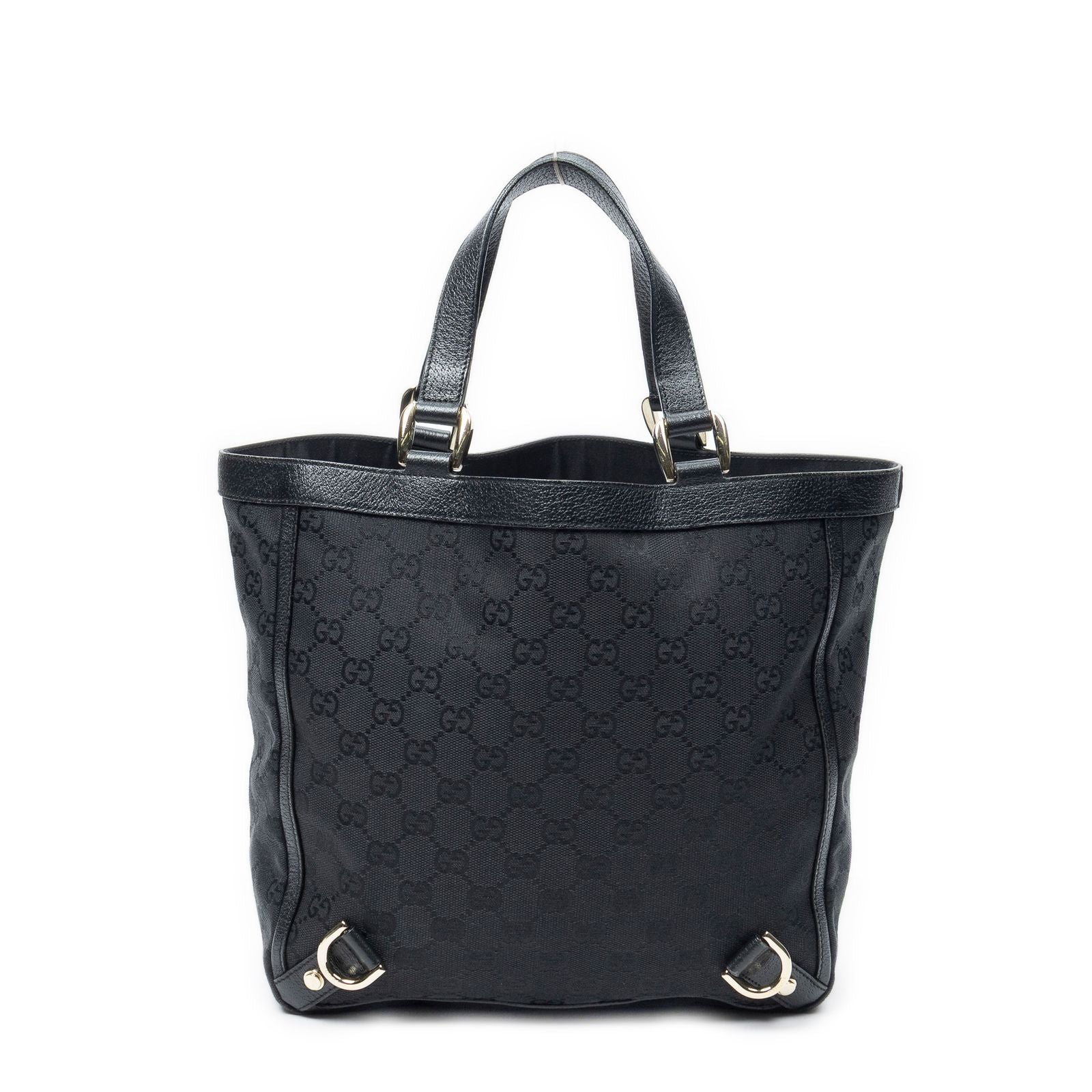 Gucci Small Abbey D Ring Tote Black GG Canvas — view 5