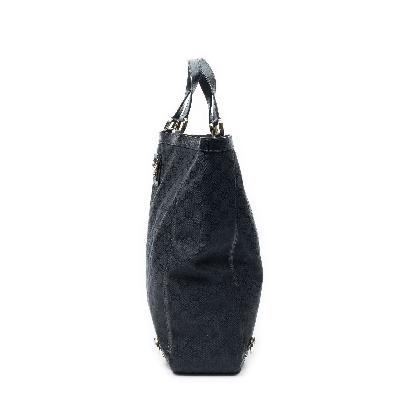Gucci Abbey D-ring Vertical Tote Black GG Canvas — view 3
