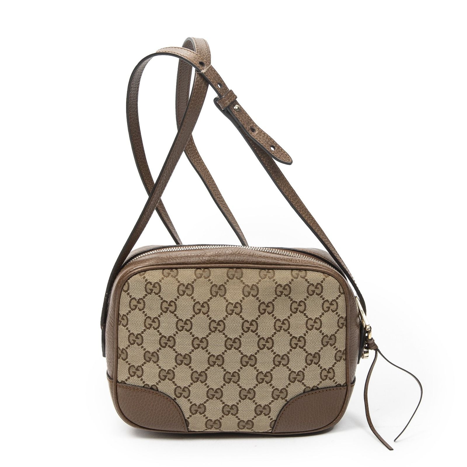 Gucci Bree Cross Beige Brown GG Canvas Crossbody
