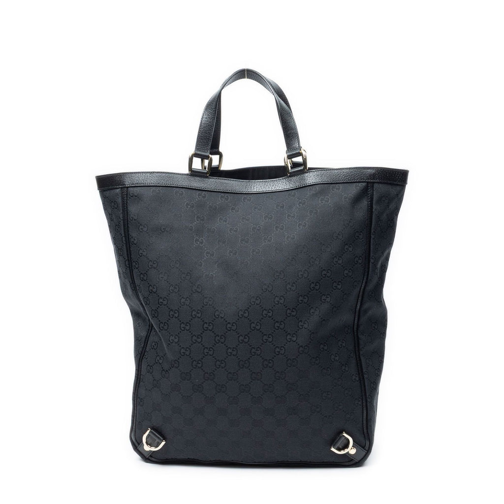 Gucci Abbey D-ring Vertical Tote Black GG Canvas — view 5