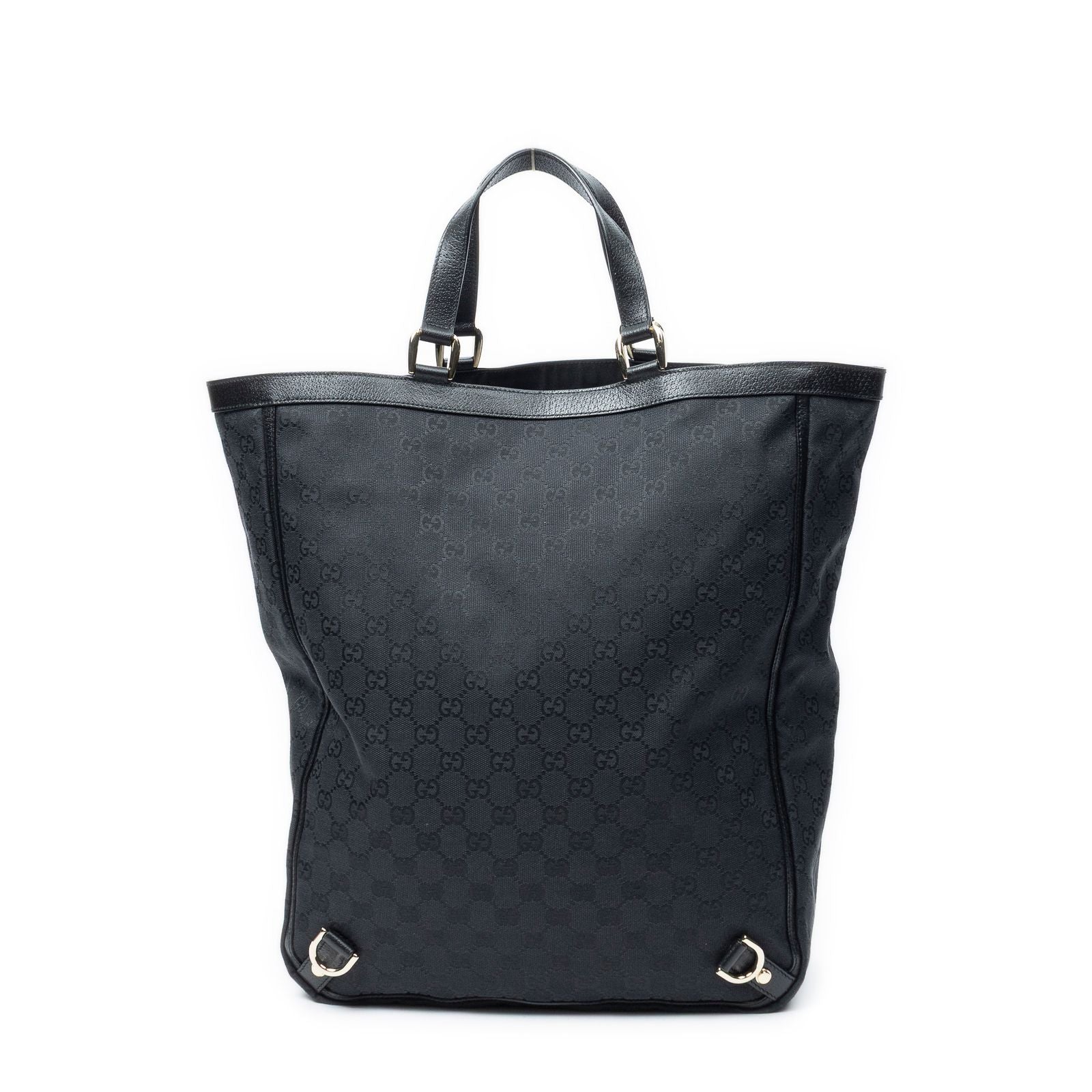 Gucci Abbey D-ring Vertical Tote Black GG Canvas — view 5