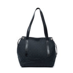 Gucci Side Drawstring Shopping Tote Black GG Canvas — view 5