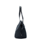 Gucci Side Drawstring Shopping Tote Black GG Canvas — view 4