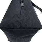 Gucci Side Drawstring Shopping Tote Black GG Canvas — view 8