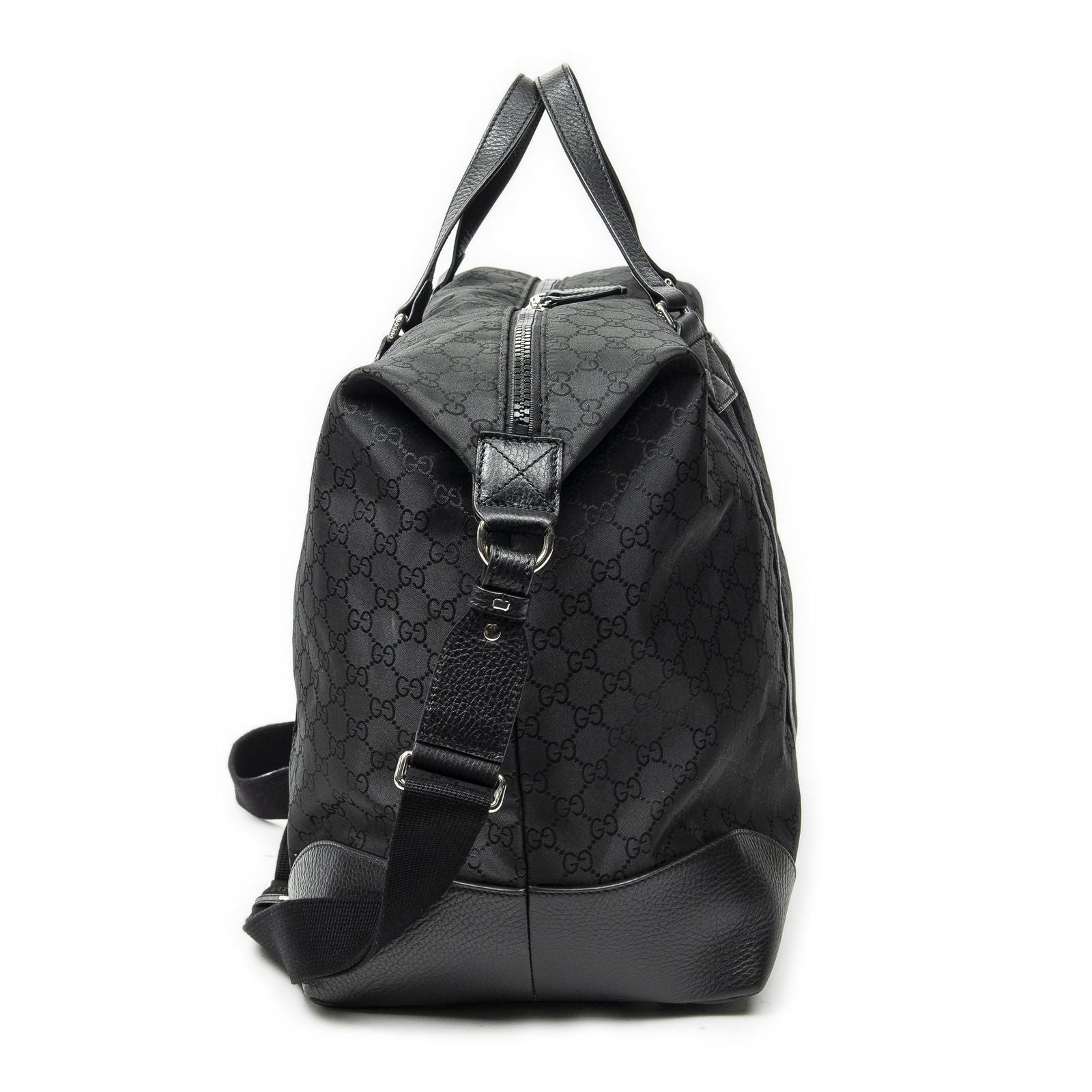 Gucci Web Collapsible Weekender Black GG Nylon Canvas Travel — view 4
