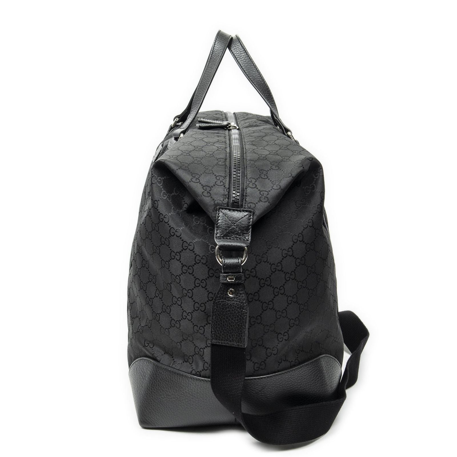 Gucci Web Collapsible Weekender Black GG Nylon Canvas Travel — view 3