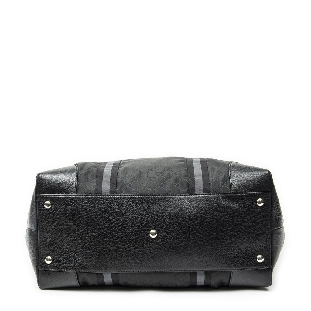 Gucci Web Collapsible Weekender Black GG Nylon Canvas Travel — view 6