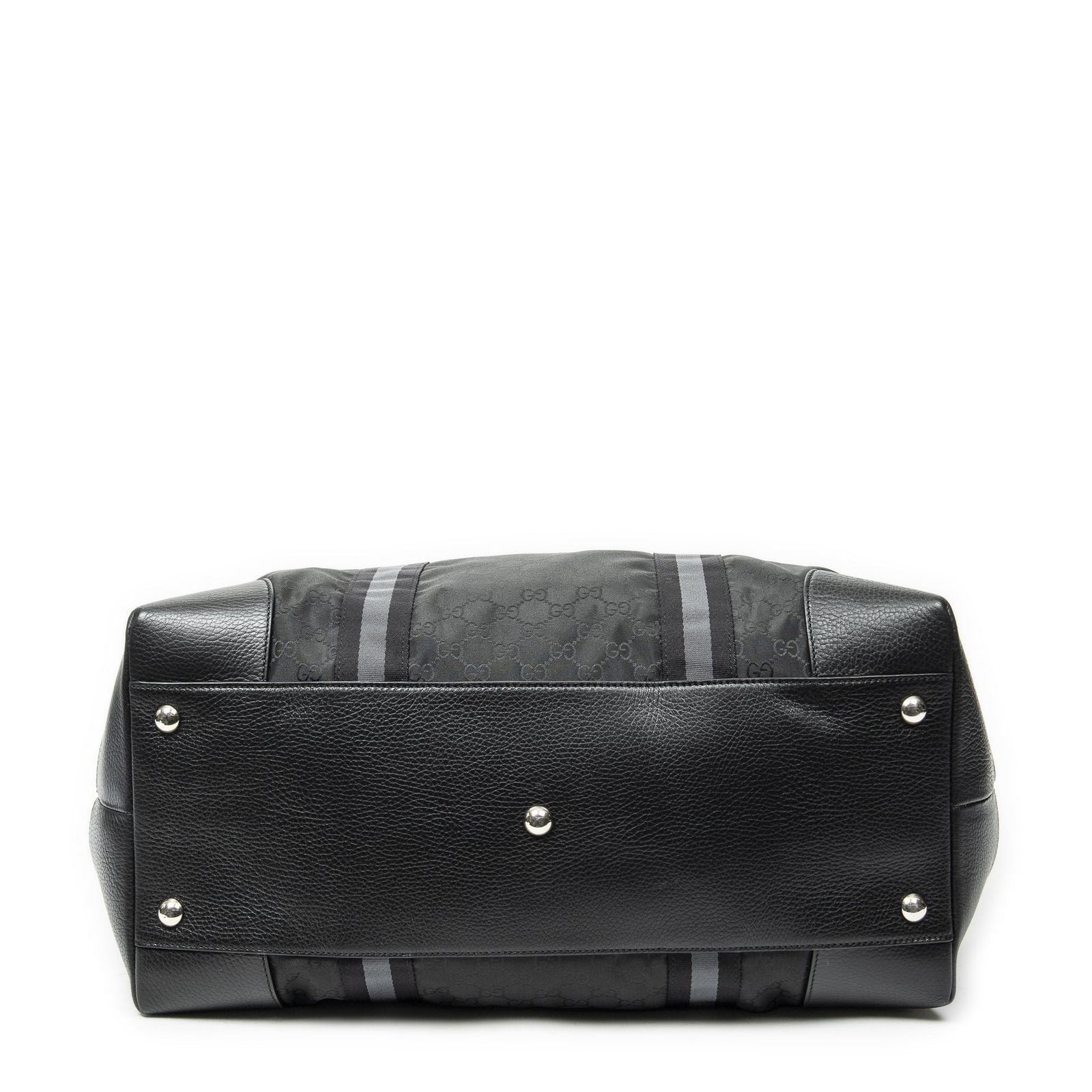 Gucci Web Collapsible Weekender Black GG Nylon Canvas Travel — view 6