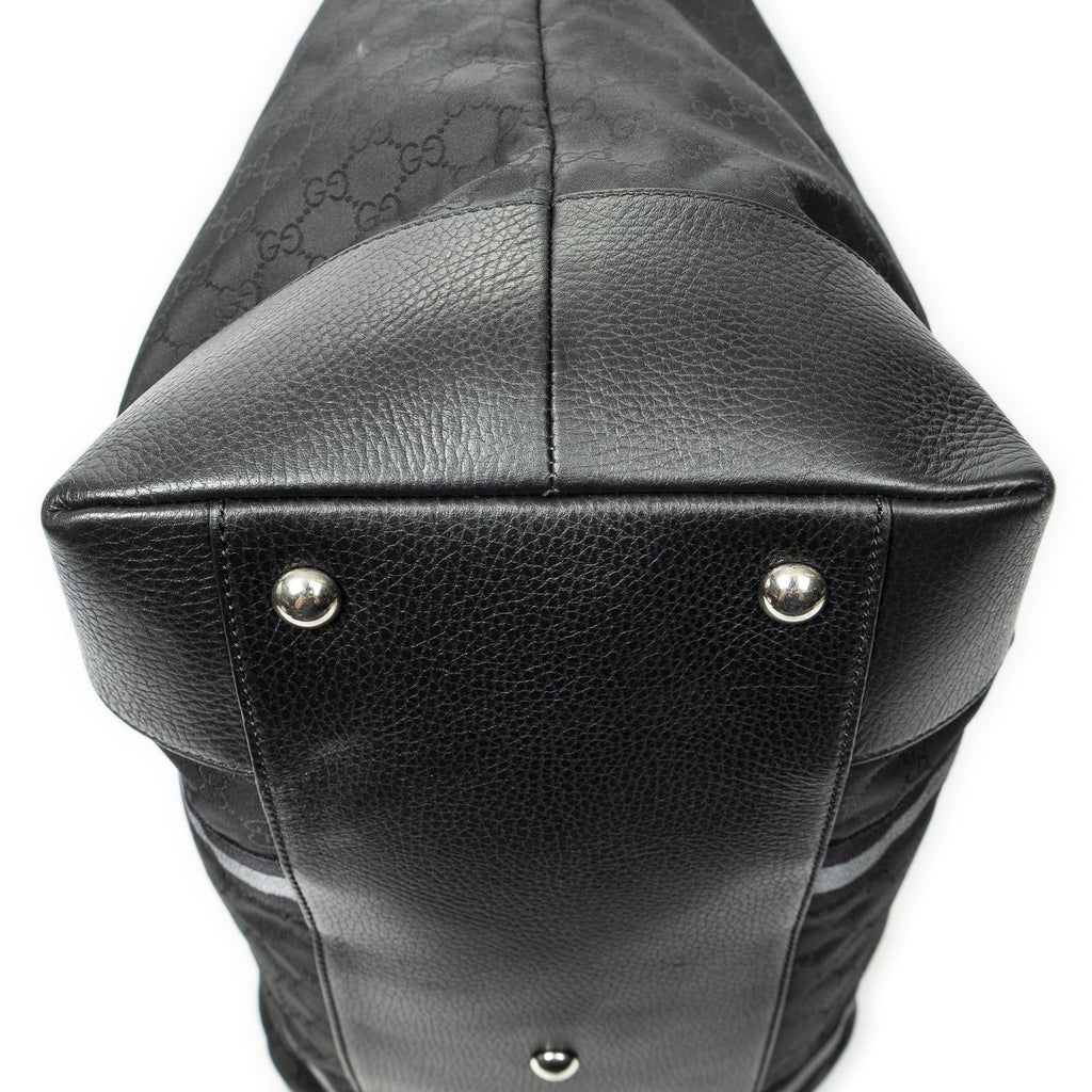 Gucci Web Collapsible Weekender Black GG Nylon Canvas Travel — view 8