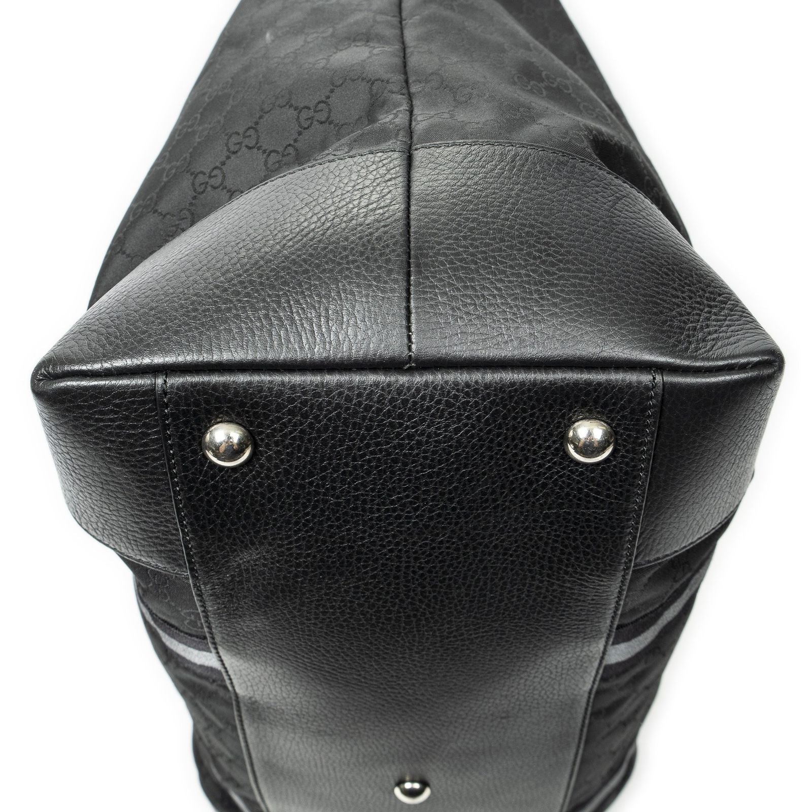 Gucci Web Collapsible Weekender Black GG Nylon Canvas Travel — view 8