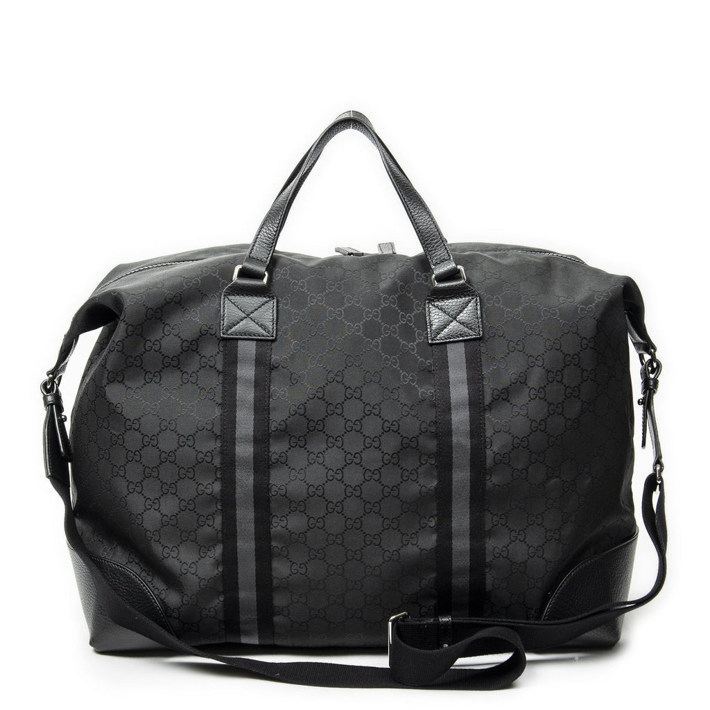 Gucci Web Collapsible Weekender Black GG Nylon Canvas Travel — view 5