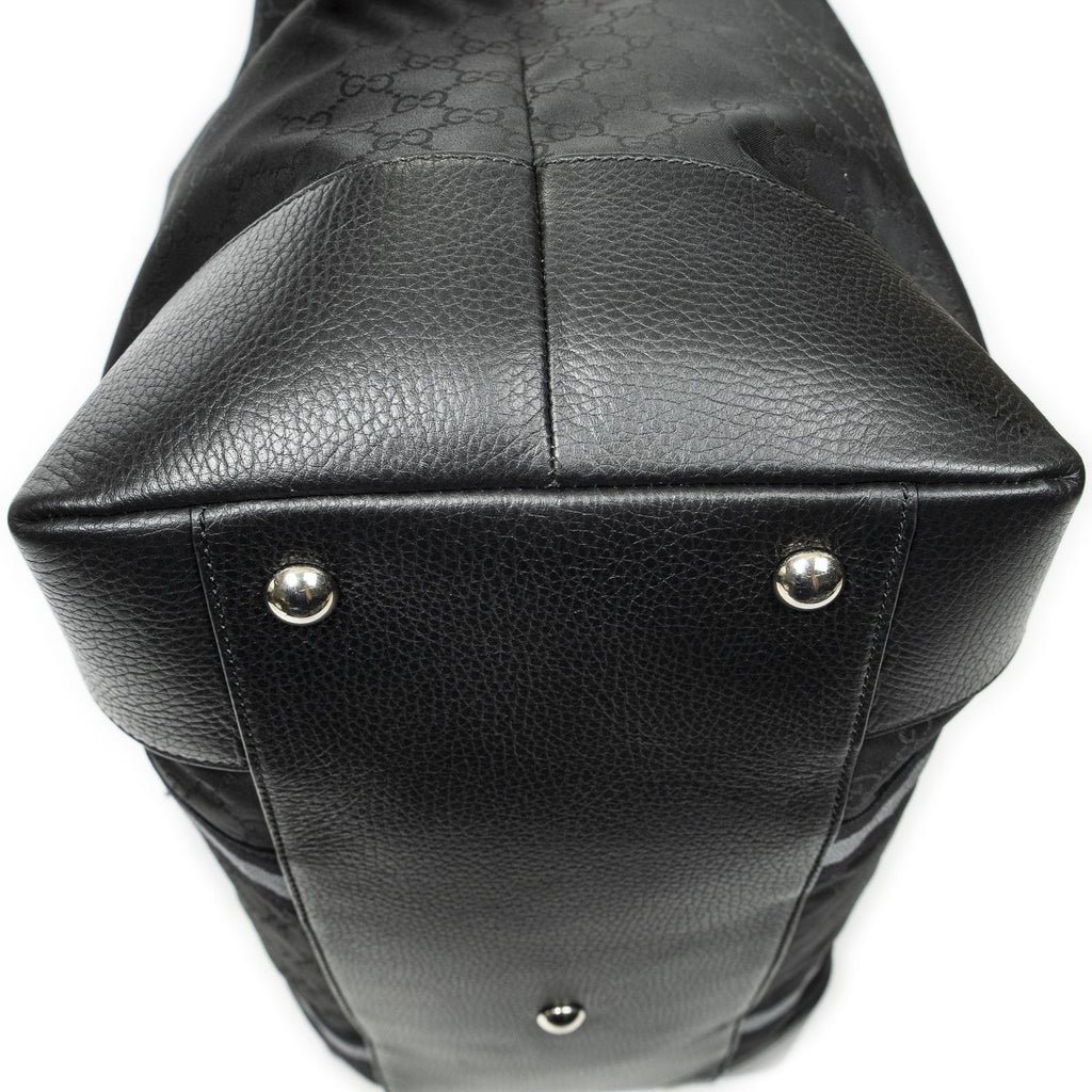 Gucci Web Collapsible Weekender Black GG Nylon Canvas Travel — view 7