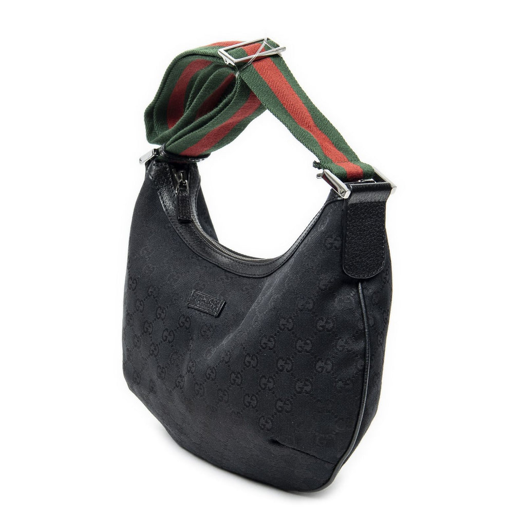 Gucci Half Moon Zip Messenger Black GG Canvas — view 2