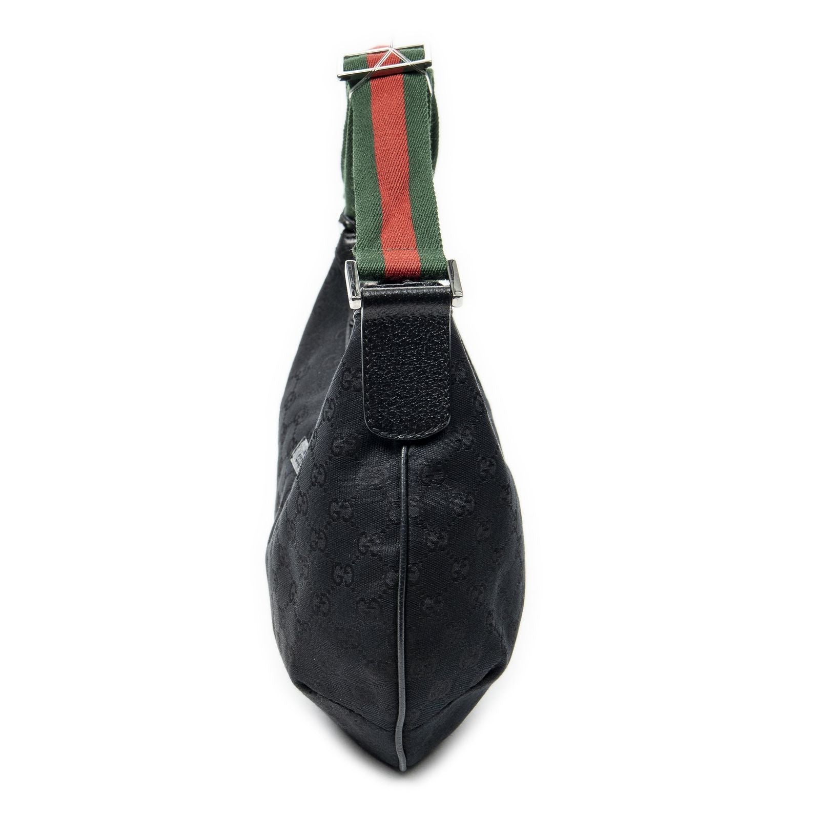Gucci Half Moon Zip Messenger Black GG Canvas — view 3