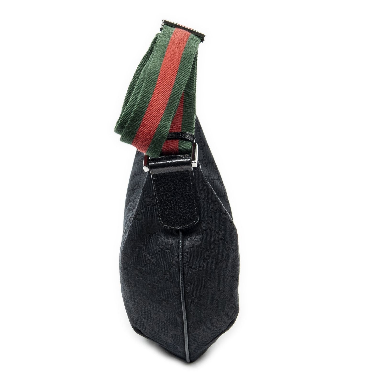 Gucci Half Moon Zip Messenger Black GG Canvas — view 4