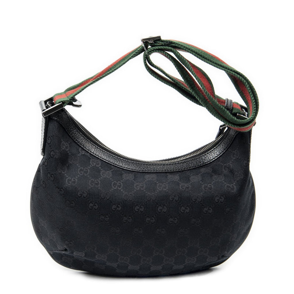 Gucci Half Moon Zip Messenger Black GG Canvas — view 5
