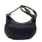 Gucci Half Moon Zip Messenger Black GG Canvas — view 5