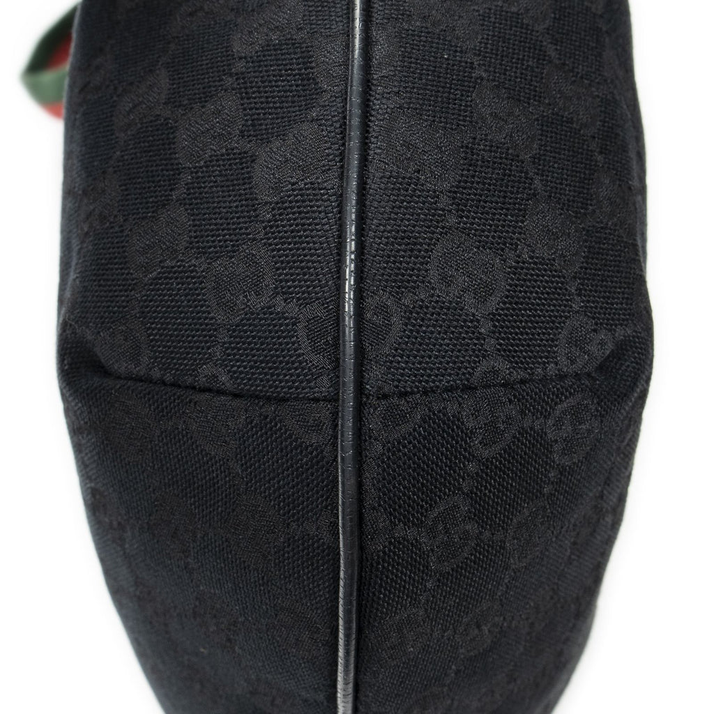 Gucci Half Moon Zip Messenger Black GG Canvas — view 7