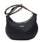 Gucci Half Moon Zip Messenger Black GG Canvas