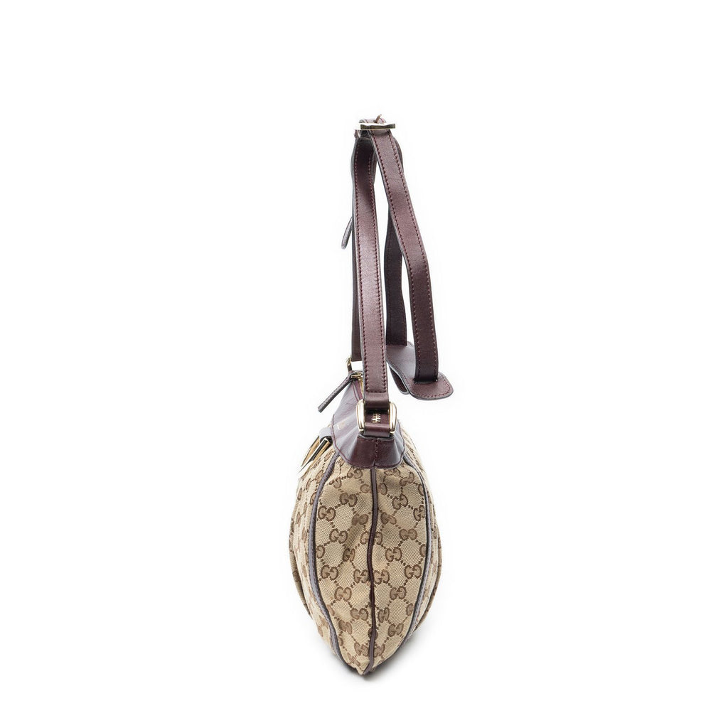 Gucci Abbey Shoulder Bag Beige Purple GG Canvas — view 3