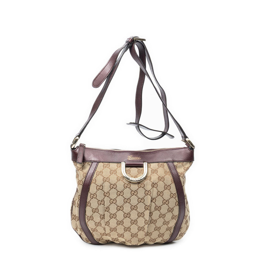 Gucci Abbey Shoulder Bag Beige Purple GG Canvas