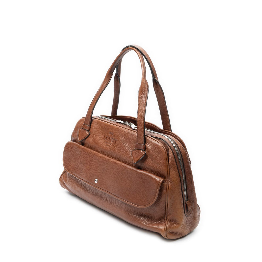 Loewe Heritage Flap Pocket Boston Brown Grain Calf Leather — view 2