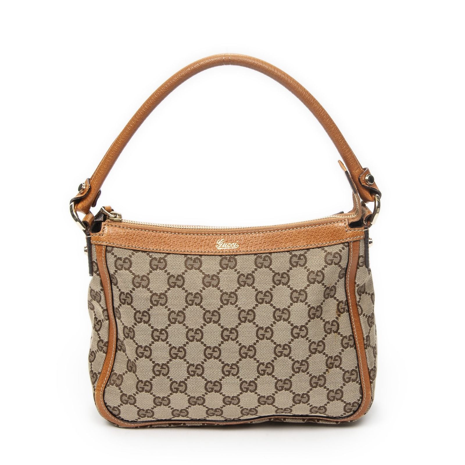 Gucci Abbey Top Handle Orange Beige GG Canvas