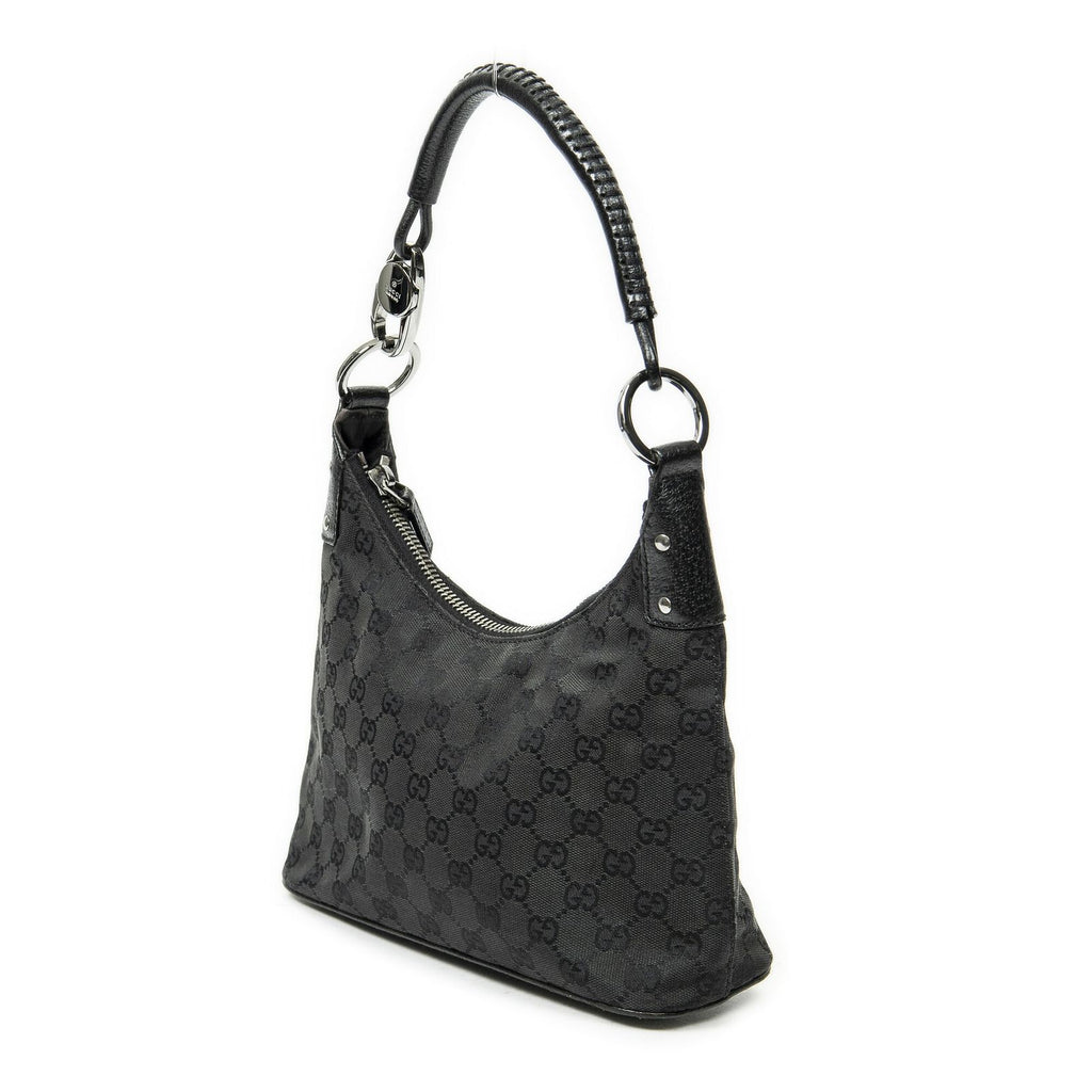 Gucci Small Hobo Black GG Canvas — view 2