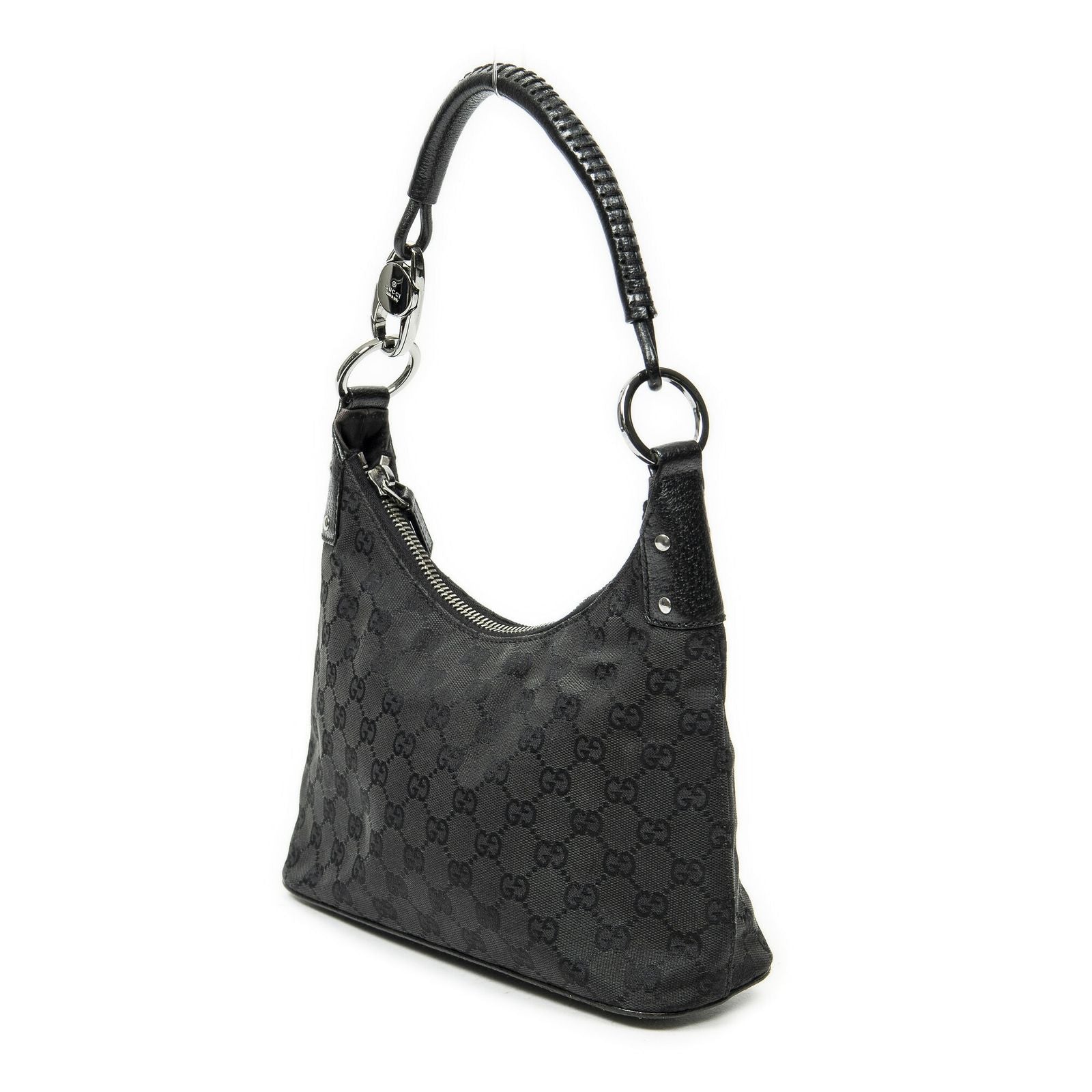 Gucci Small Hobo Black GG Canvas — view 2
