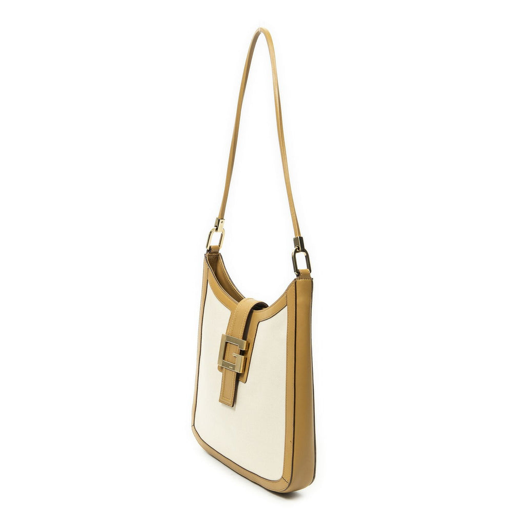 Gucci G Shoulder Bag Tan Beige Canvas — view 2