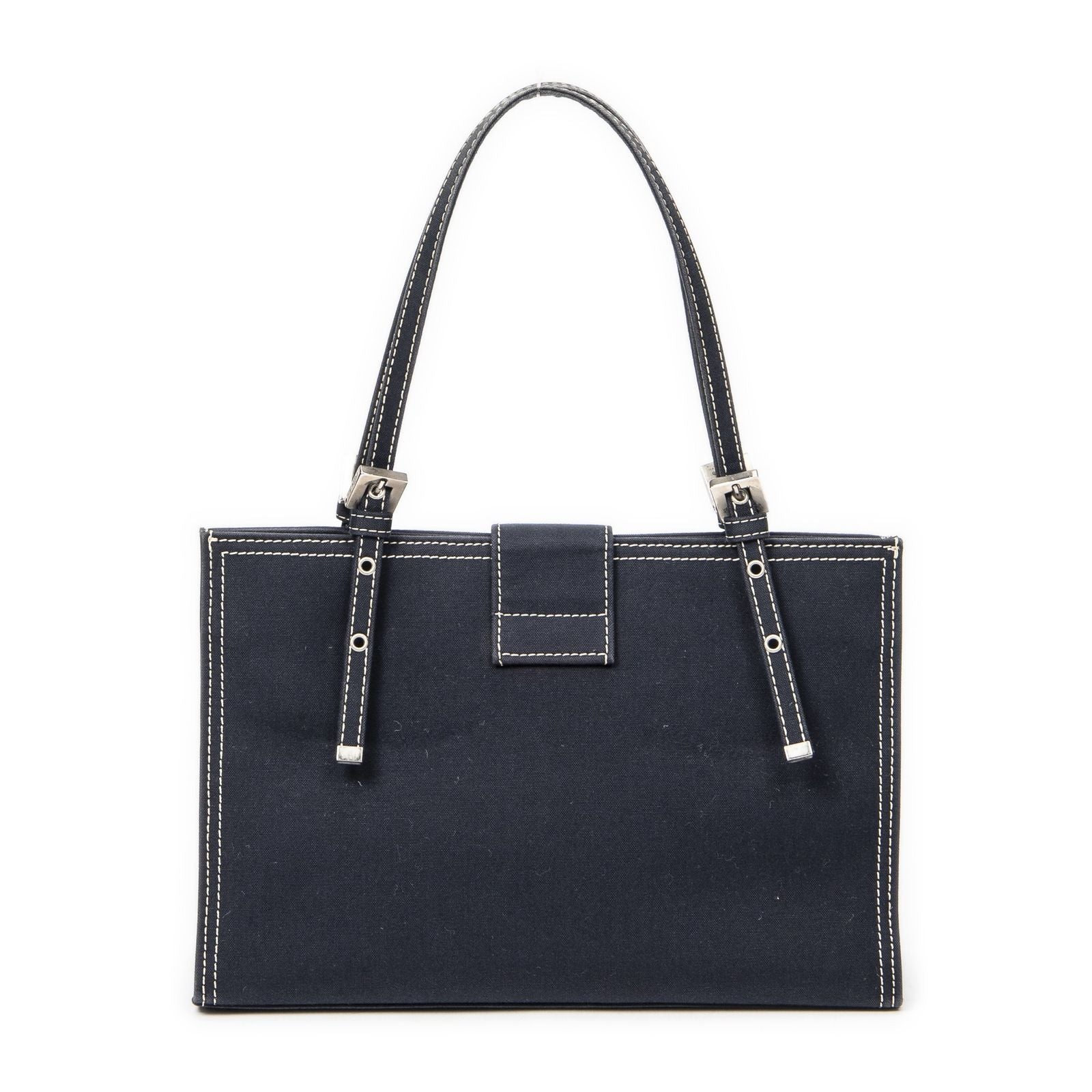 Fendi Vintage FF Marble Tote Blue Denim Canvas — view 5