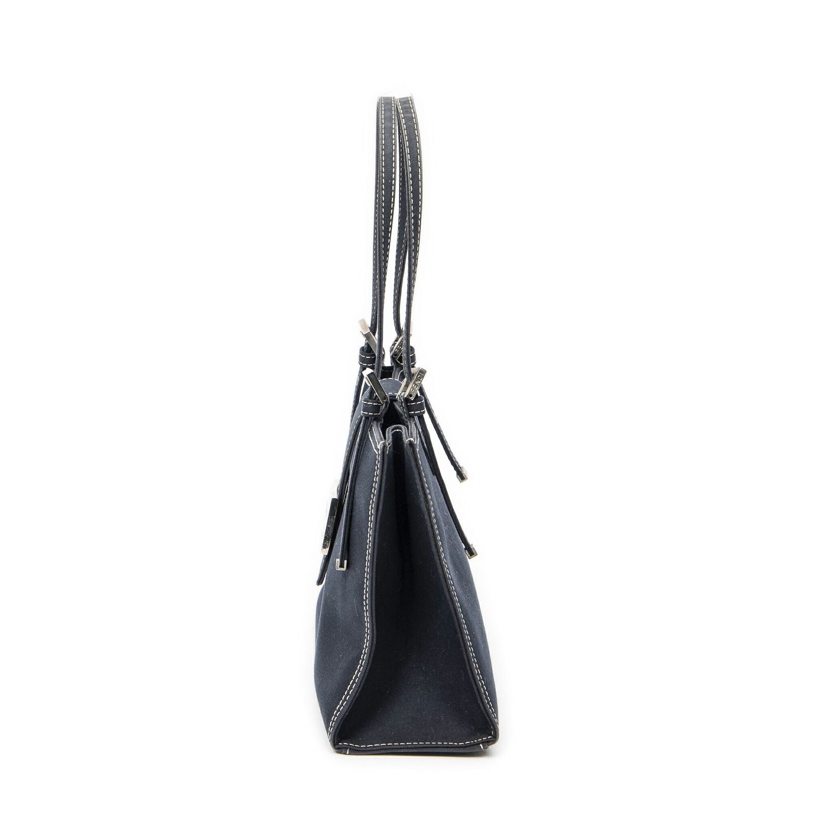 Fendi Vintage FF Marble Tote Blue Denim Canvas — view 3