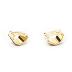 Hermes Enamel Earrings Black Red Flower Motifa — view 2