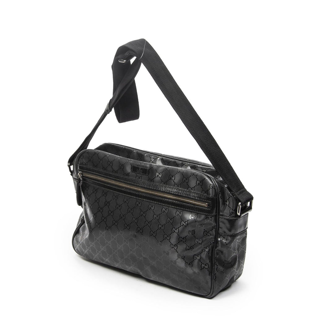 Gucci Front Pocket Messenger Black Inprint Canvas — view 2