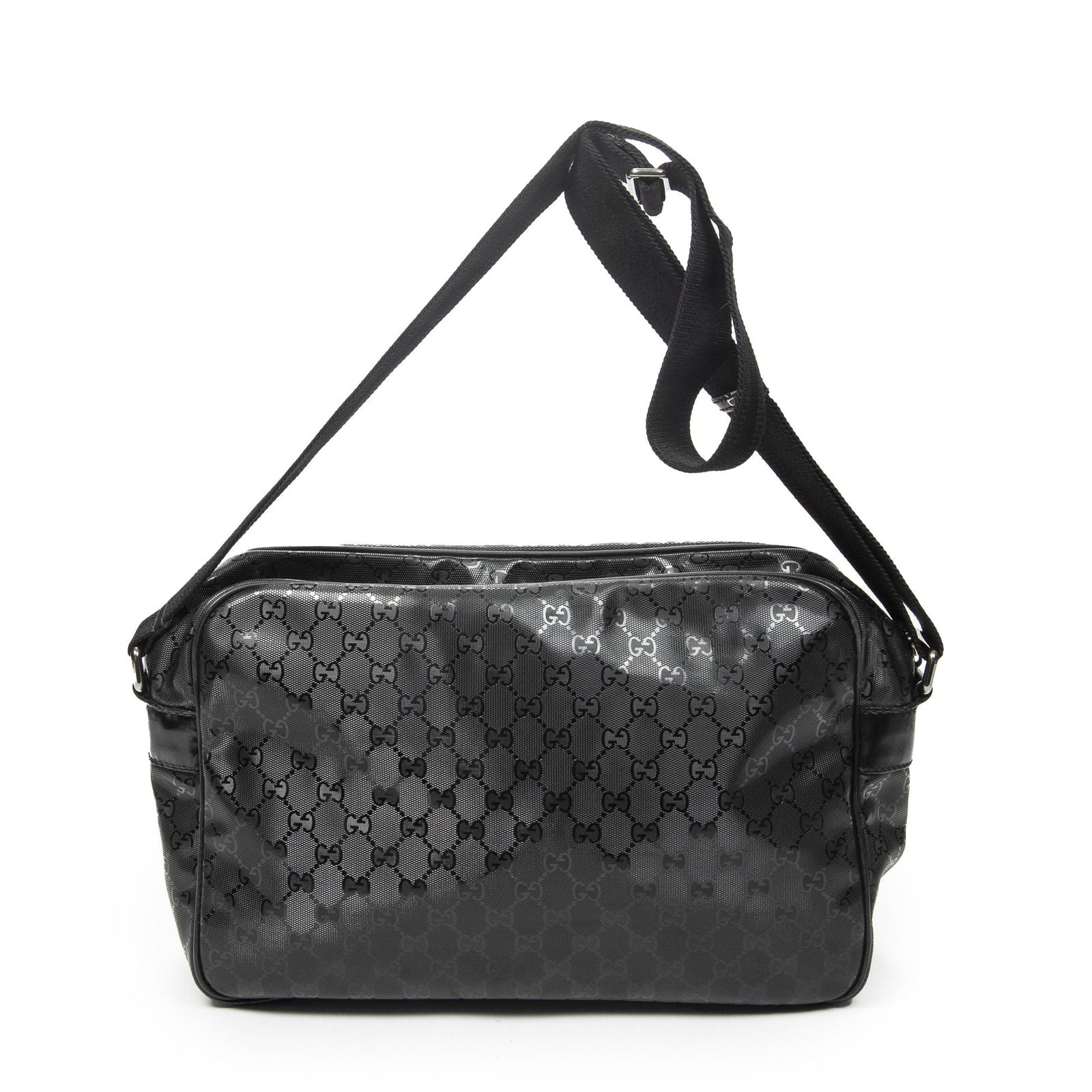 Gucci Front Pocket Messenger Black Inprint Canvas — view 5