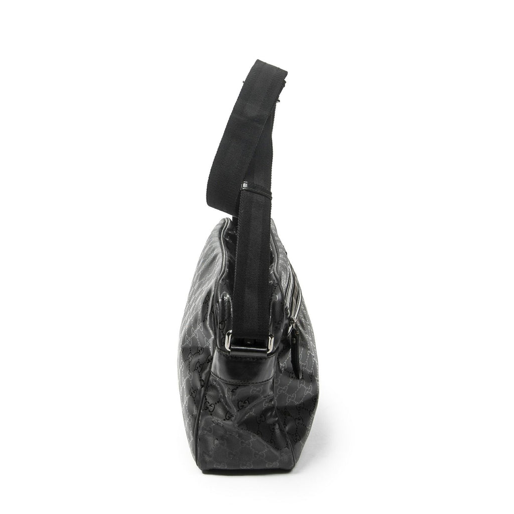 Gucci Front Pocket Messenger Black Inprint Canvas — view 4