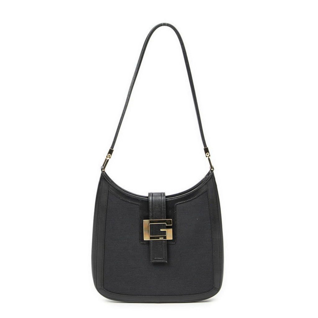 Gucci Vintage Logo Hobo Black Canvas