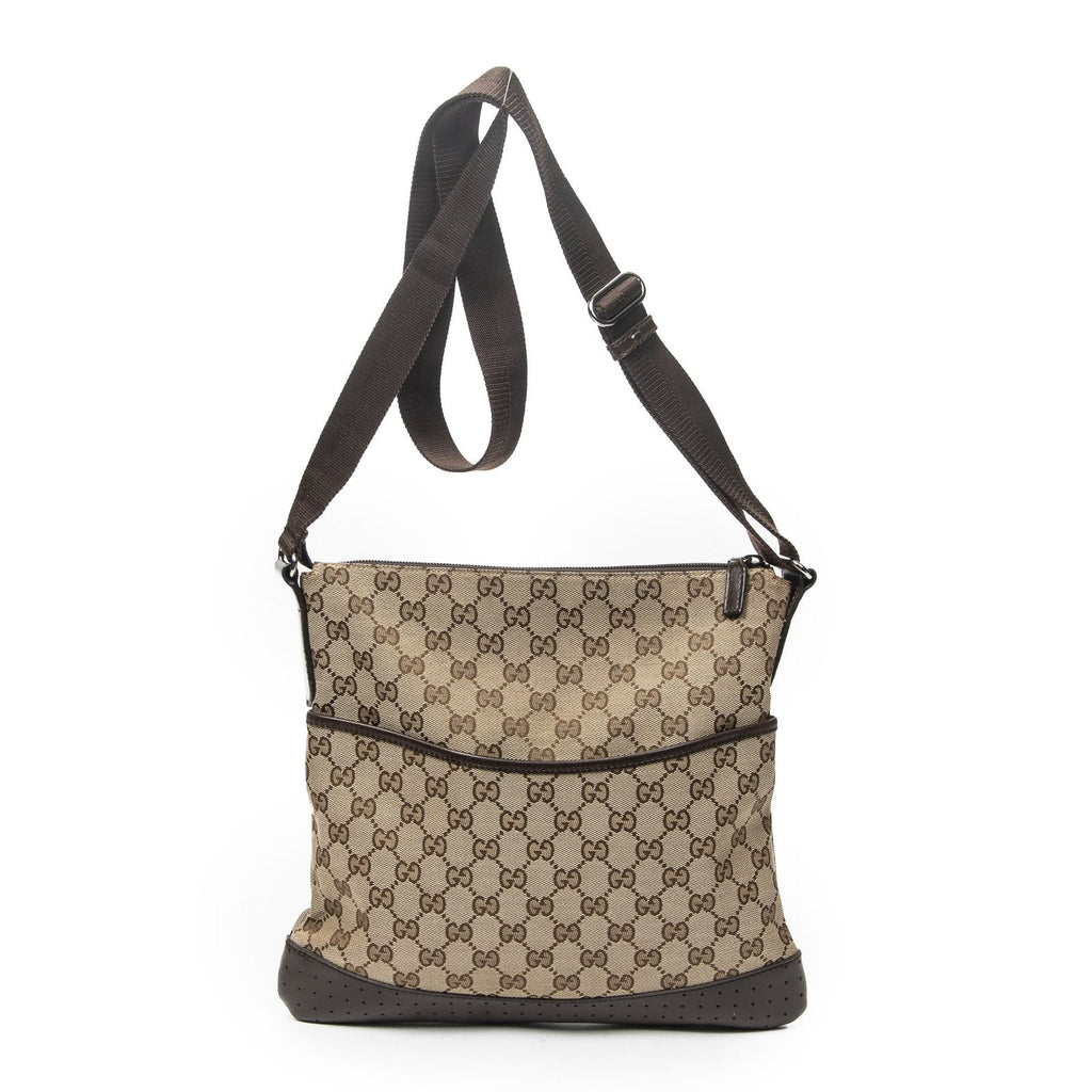Gucci Web Media Messenger Beige Brown GG Canvas