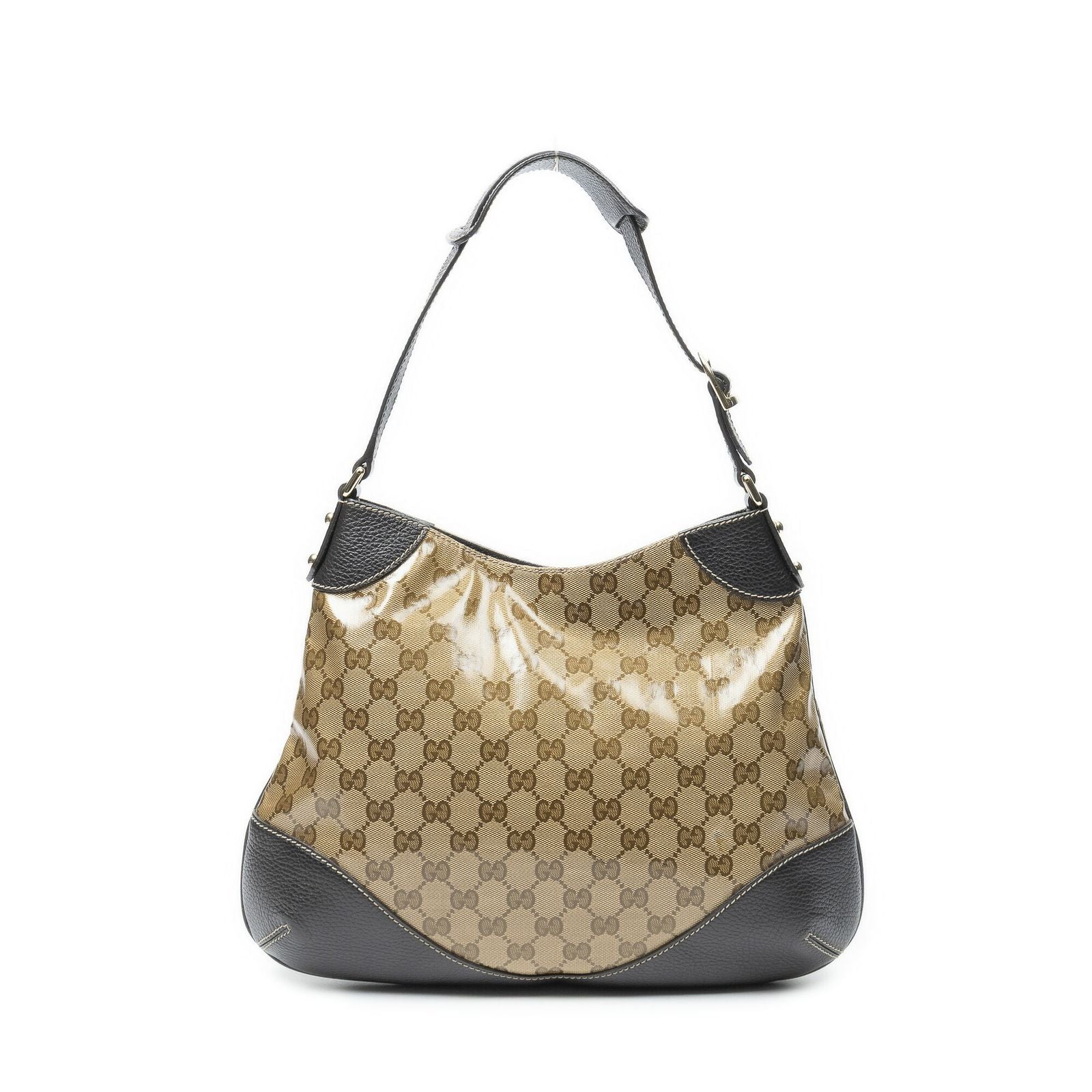 Gucci Zip Beige Brown Crystal Canvas Shoulder — view 5